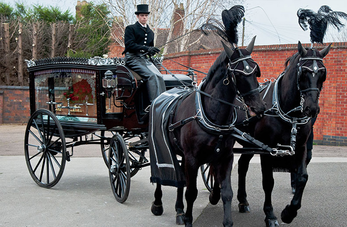 Horse drawn hearse organised for Funerals